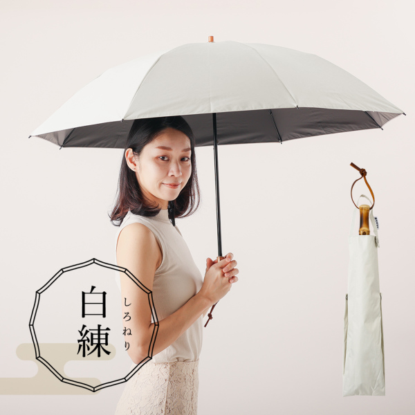 キワンダ晴雨兼用傘 レディース晴雨兼用傘】一級遮光キューブ-折りたたみ-ブラック