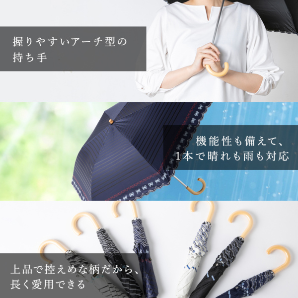 晴雨兼用2段ミニ折りたたみ日傘【花バード/3カラー】