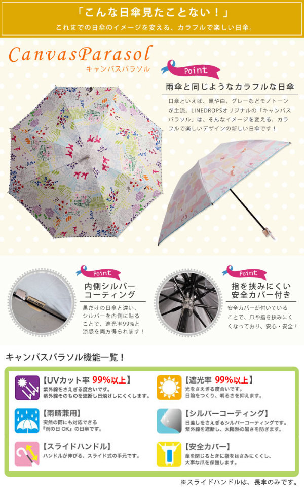晴雨兼用日傘 キャンバスパラソル【ワンダーフォレスト】