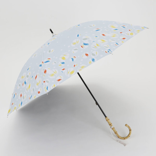 河馬印本舗の晴雨兼用日傘【ビー玉（白藍/しらあい）】
