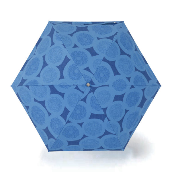 河馬印本舗の晴雨兼用折りたたみ日傘【ピンポンマム(青藍/せいらん)】