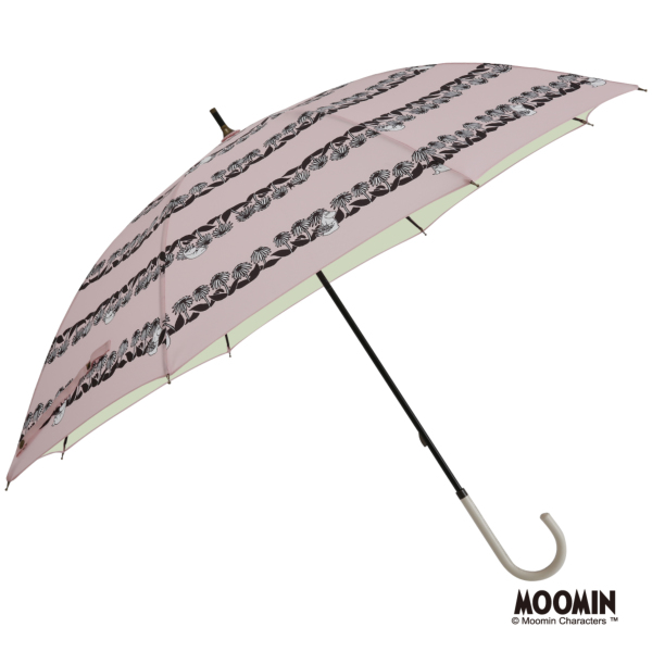 Moomin One Splusの晴雨兼用日傘 ムーミン 花畑ボーダー Line Drops