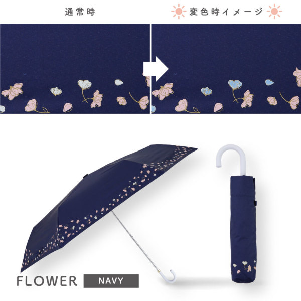 晴雨兼用折りたたみ日傘【彩傘（いろかさ）/フラワー