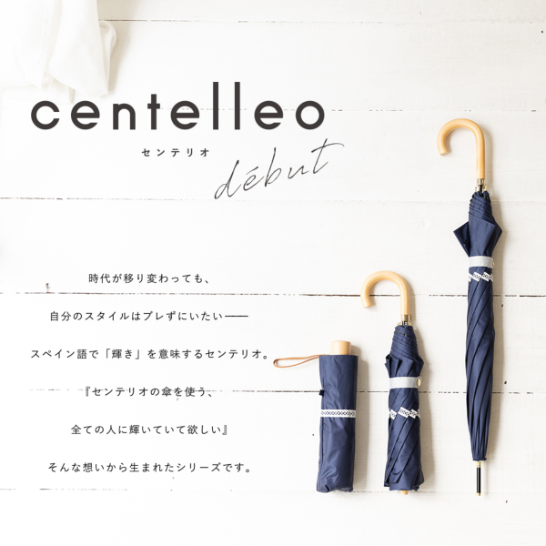centelleo（センテリオ）の晴雨兼用折りたたみ日傘【マリン/11