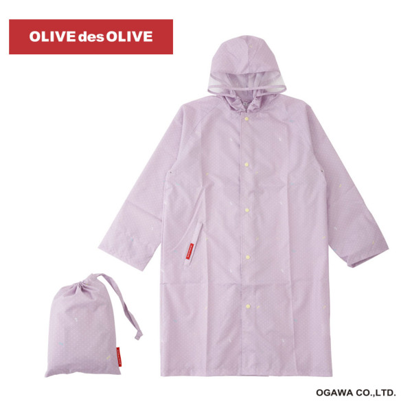 OLIVE des OLIVEのガールズレインコート【ドットリボン/2カラー】
