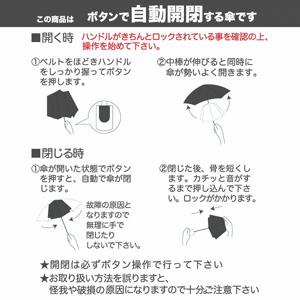 Korko コルコ の自動開閉折りたたみ雨傘 サンカク Line Drops