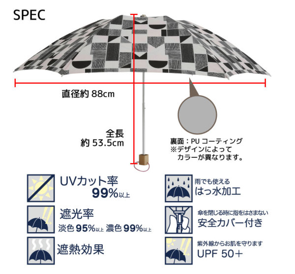 期間限定SALE]晴雨兼用折りたたみ日傘【アーキペラゴ】