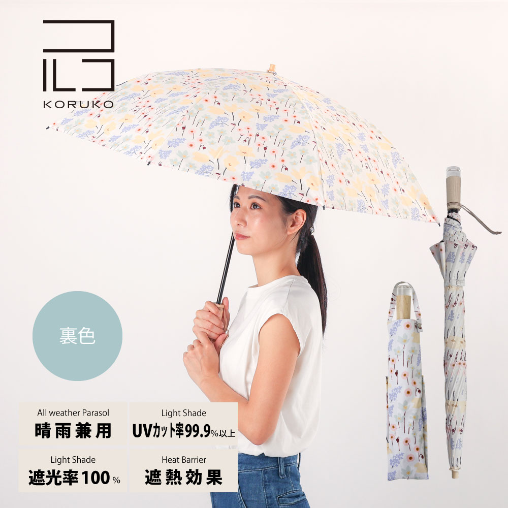 2本セット　 RIPLA(リプラ) &RIPLACT 　リプラクトセット 晴雨兼用2段ミニ折りたたみ日傘【チューリップとライラック