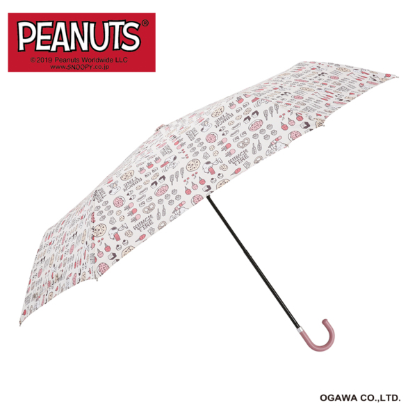 売りつくしsale Peanuts One Splusの折りたたみ雨傘 スヌーピー ランチタイム Line Drops