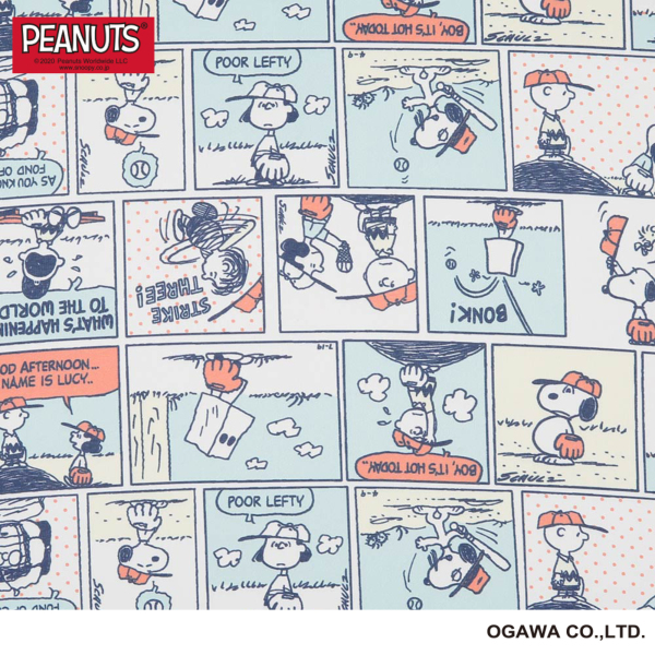 Peanuts One Splusの折りたたみ雨傘 スヌーピー 野球コミック Line Drops